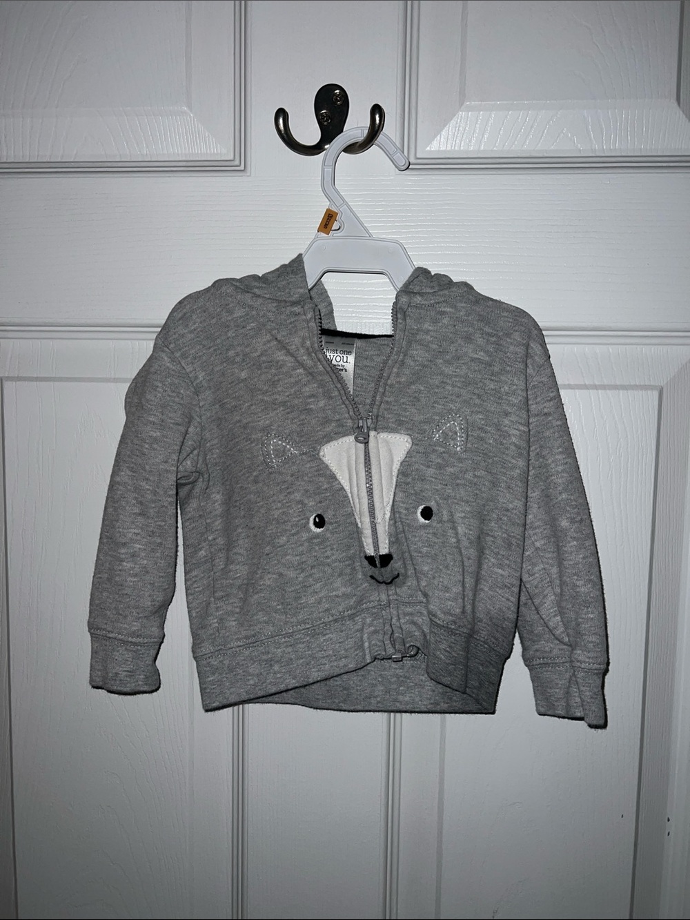 Toddler Gray Hooded Fox Zip-Up Sweatshirt